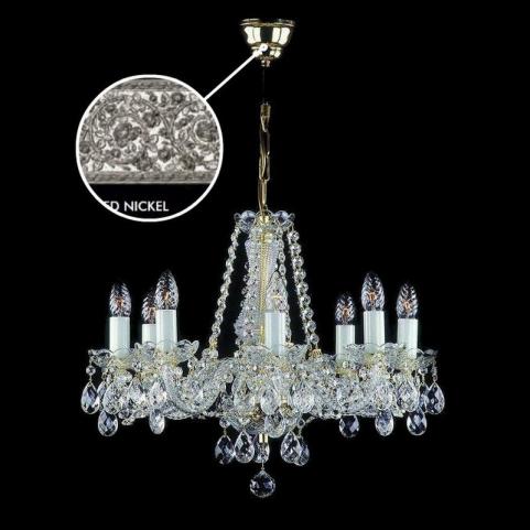 Люстра Art Glass RADKA VIII. FULL CUT R14 WHITE NICKEL CE