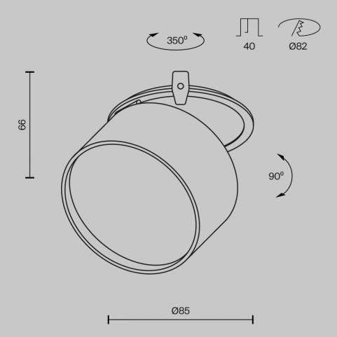 Точечный светильник Maytoni Technical Downlight 4000K Onda DL024-12W4K-B