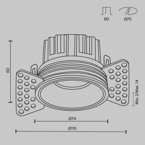 Точечный светильник Maytoni Technical Downlight 3000K Round DL058-12W3K-TRS-W