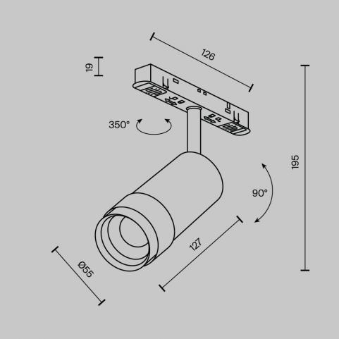 Трековый светильник Maytoni Technical Exility 4000K Focus Zoom TR211-1-12W4K-Z-W