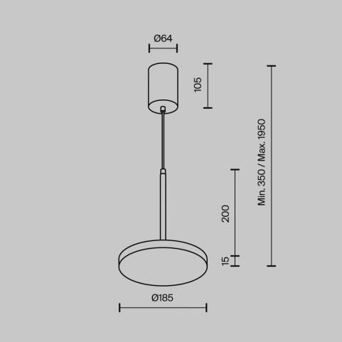 Подвесной светильник Maytoni Technical Plato P076PL-L12W3K-B